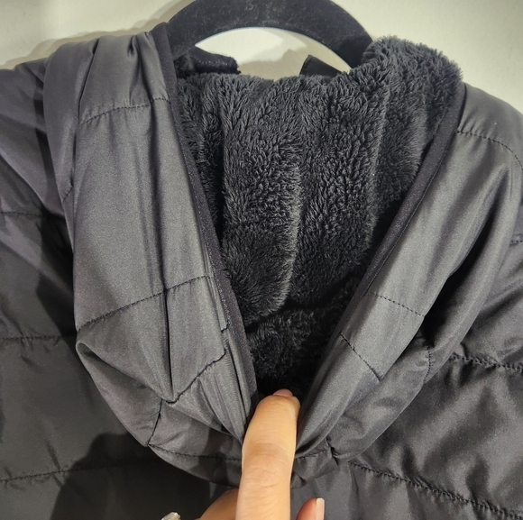 The North Face Black Sherpa Mashup Hoodie Full Zip Jacket Girls Large 14/16 - Picture 7 of 16